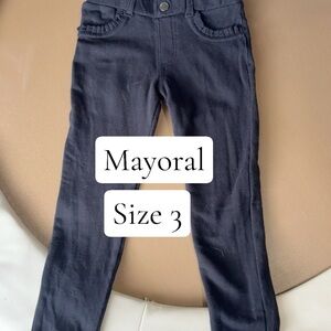 Mayoral Girls Navy Leggings with Ruffle Pocket Detail
